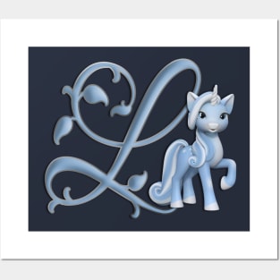 Monogram L Custom Unicorn Posters and Art